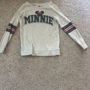 Minnie Mouse Gray Long Sleeve light sweatshirt